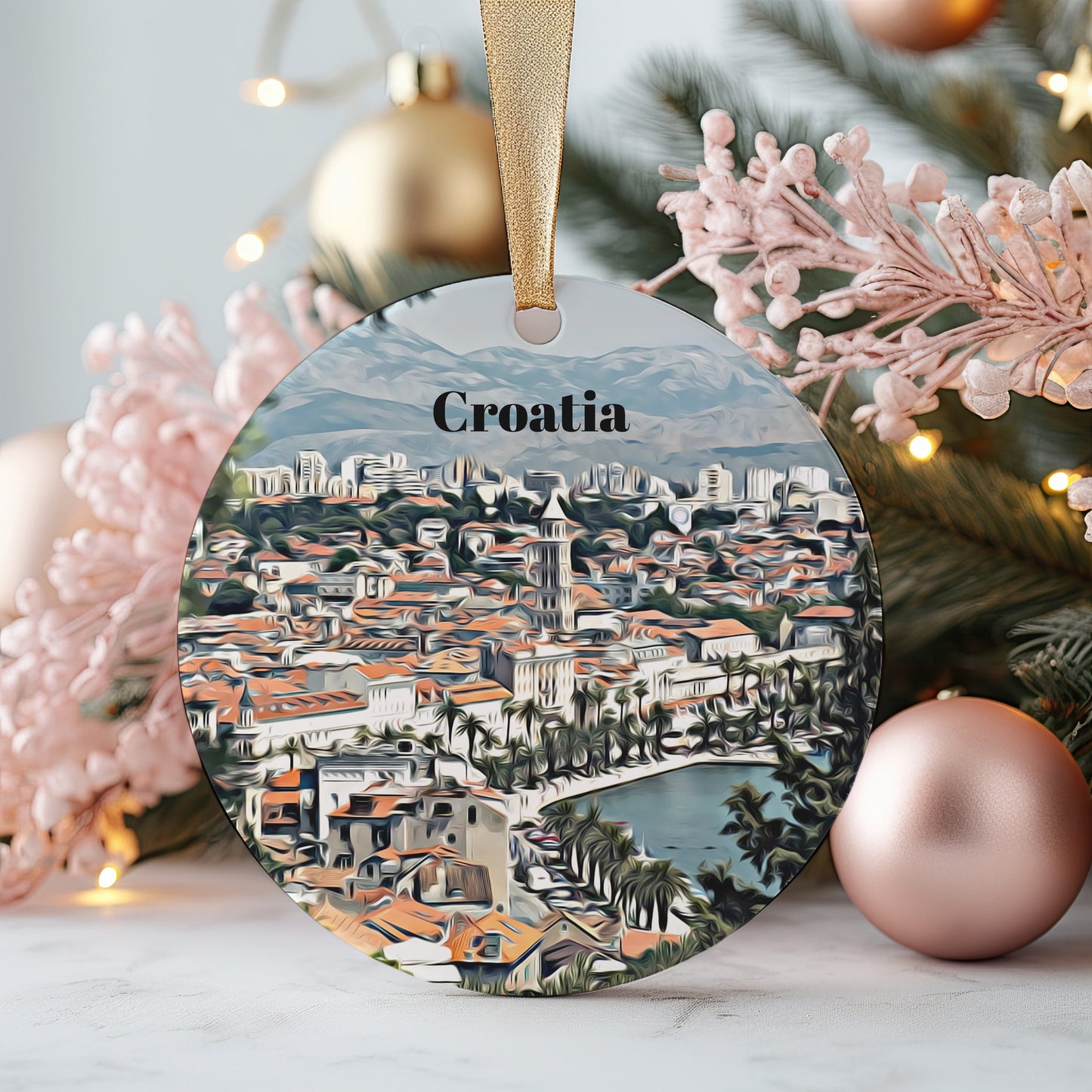 Croatia Ornament, Christmas Ornament, Croatia Gift, Christmas Gift, Christmas Decor, Croatia Souvenir, Croatia Travel, Travel Gift