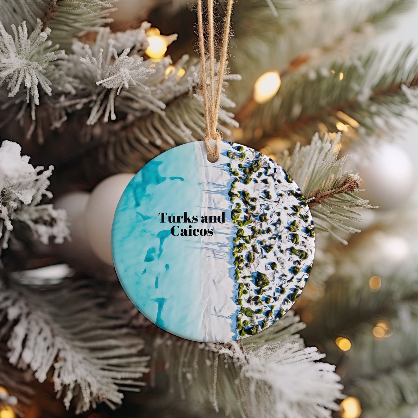 Turks and Caicos Christmas Ornament, Christmas Gift, Turks and Caicos Gift, Turks and Caicos Travel, Christmas Decor