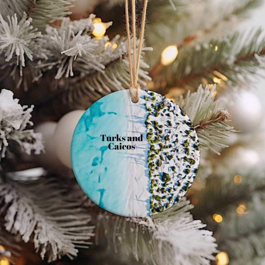 Turks and Caicos Christmas Ornament, Christmas Gift, Turks and Caicos Gift, Turks and Caicos Travel, Christmas Decor
