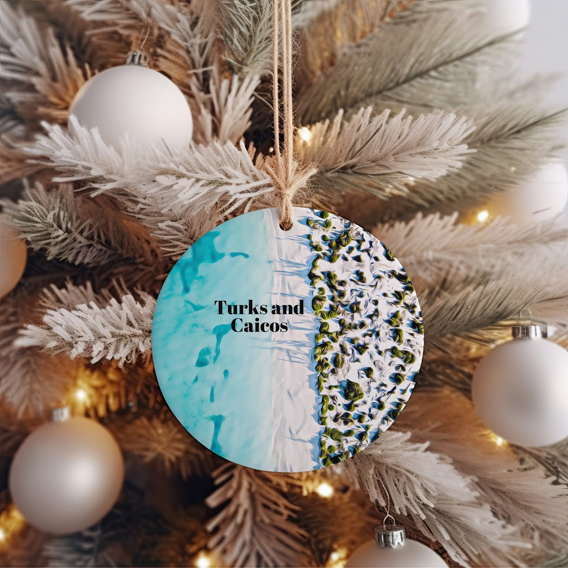 Turks and Caicos Christmas Ornament, Christmas Gift, Turks and Caicos Gift, Turks and Caicos Travel, Christmas Decor