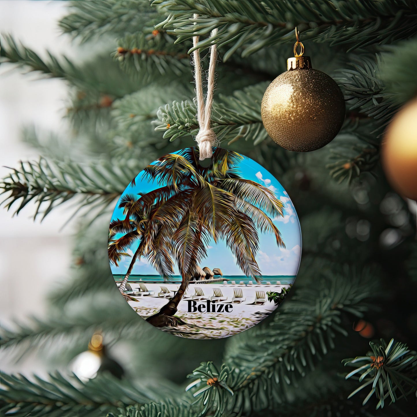 Belize Ornament, Christmas Ornament, Belize Gift, Christmas Gift, Belize Christmas, Belize, Belize Travel, Christmas Travel