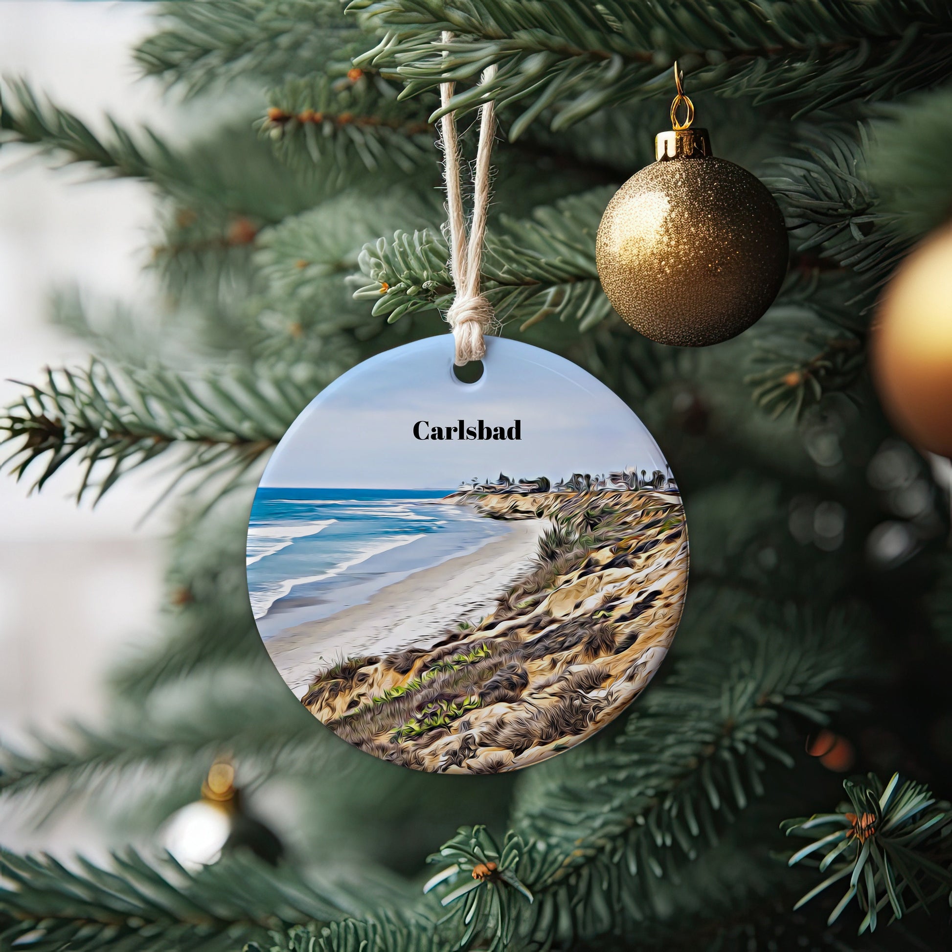 Carlsbad Ornament, Christmas Ornament, Carlsbad Gift, Christmas Gift, Christmas Decor, Carlsbad Souvenir, Carlsbad Travel, Travel Gift