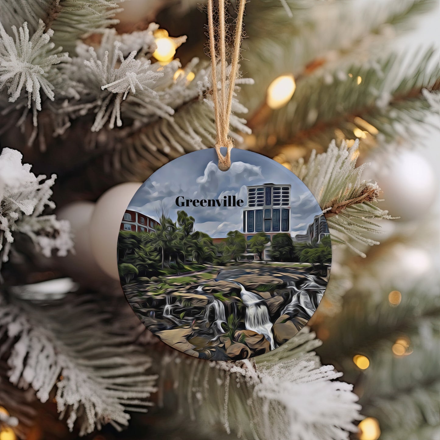 Greenville Christmas Ornament, Christmas Gift, Greenville Gift, Greenville Travel, Christmas Decor, Greenville Souvenir, Travel Gift