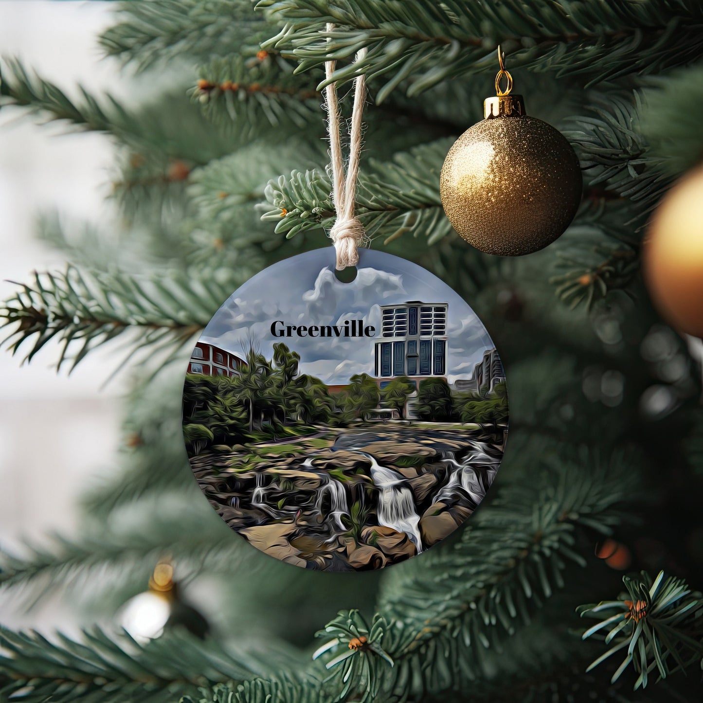 Greenville Christmas Ornament, Christmas Gift, Greenville Gift, Greenville Travel, Christmas Decor, Greenville Souvenir, Travel Gift