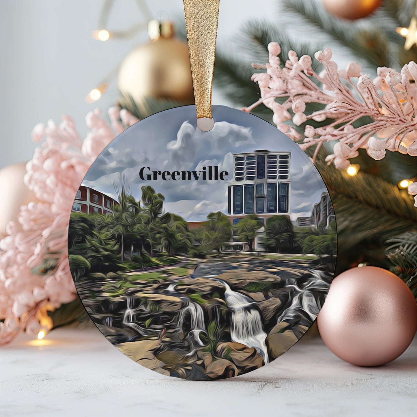 Greenville Christmas Ornament, Christmas Gift, Greenville Gift, Greenville Travel, Christmas Decor, Greenville Souvenir, Travel Gift
