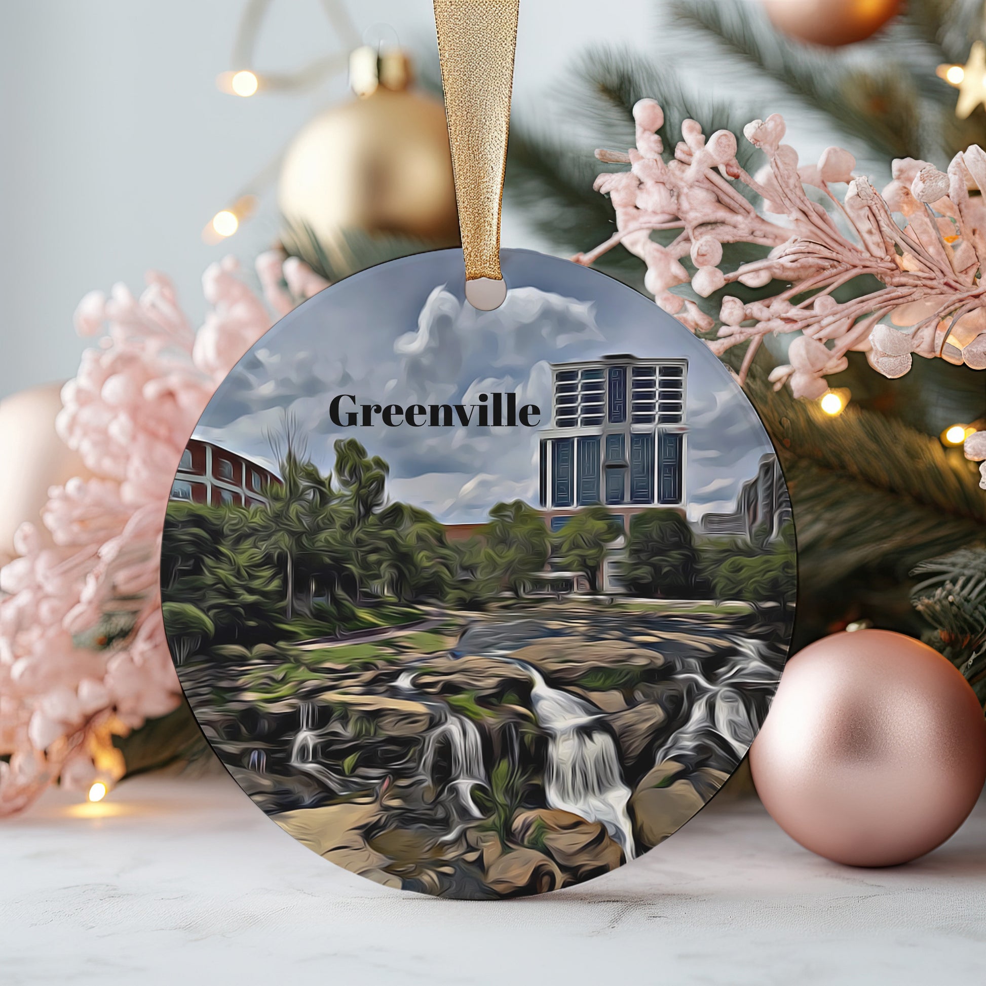 Greenville Christmas Ornament, Christmas Gift, Greenville Gift, Greenville Travel, Christmas Decor, Greenville Souvenir, Travel Gift