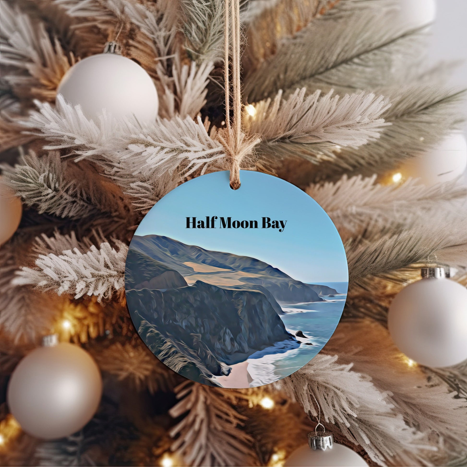 Half Moon Bay Ornament, Christmas Ornament, Half Moon Bay Gift, Christmas Gift, Christmas Decor, Half Moon Bay Souvenir, Half Moon Bay