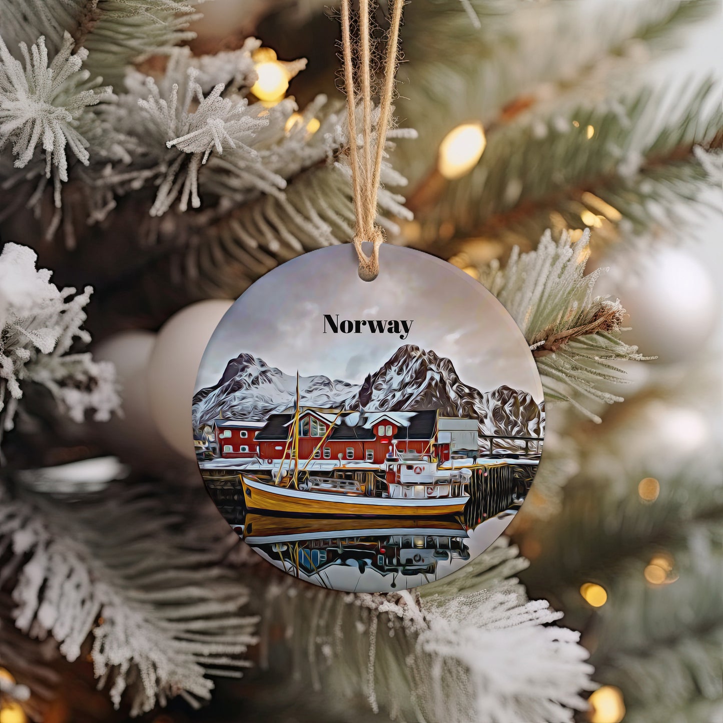 Norway Christmas Ornament, Christmas Gift, Norway Gift, Norway Travel, Christmas Decor, Norway Souvenir, Travel Gift, Tree Ornaments