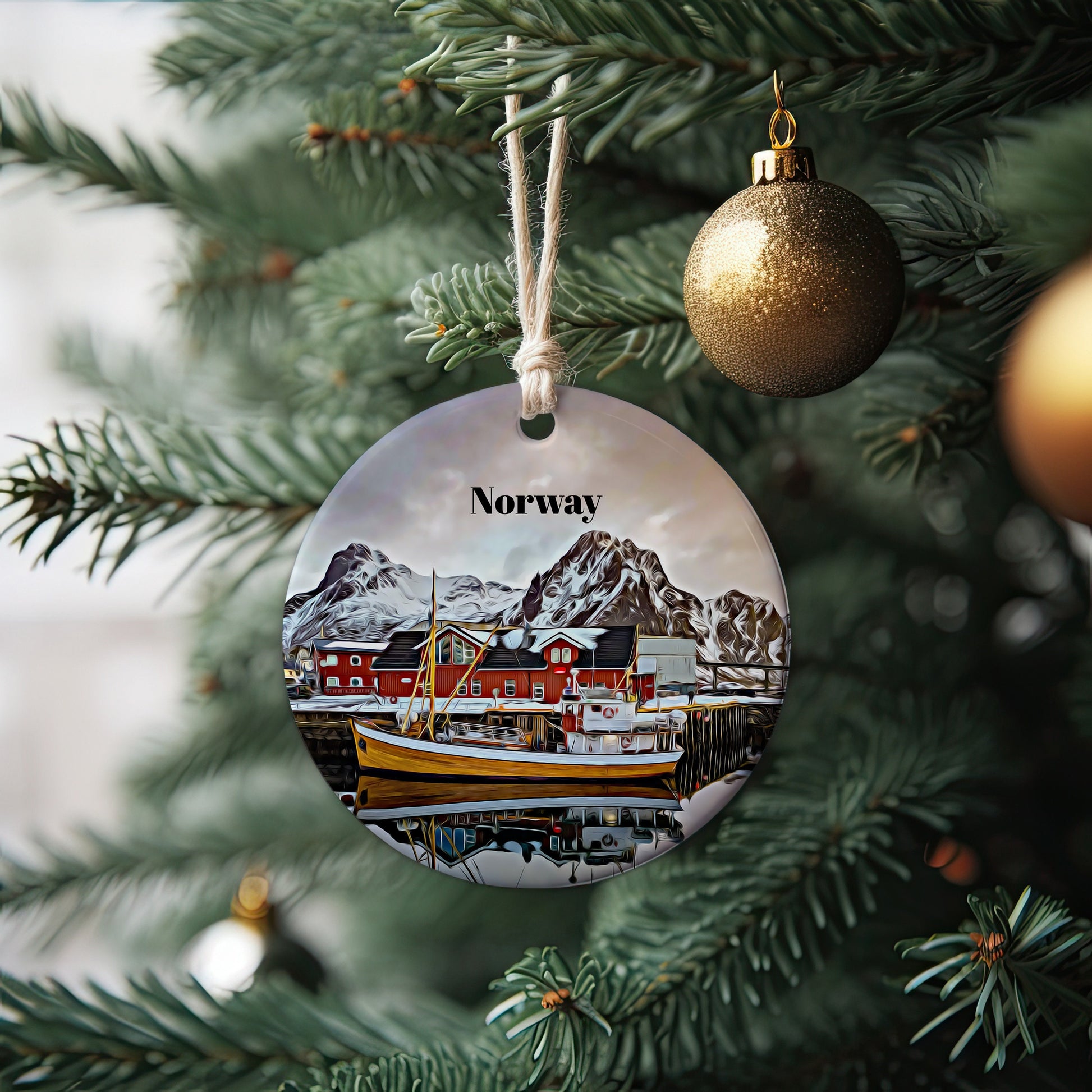 Norway Christmas Ornament, Christmas Gift, Norway Gift, Norway Travel, Christmas Decor, Norway Souvenir, Travel Gift, Tree Ornaments