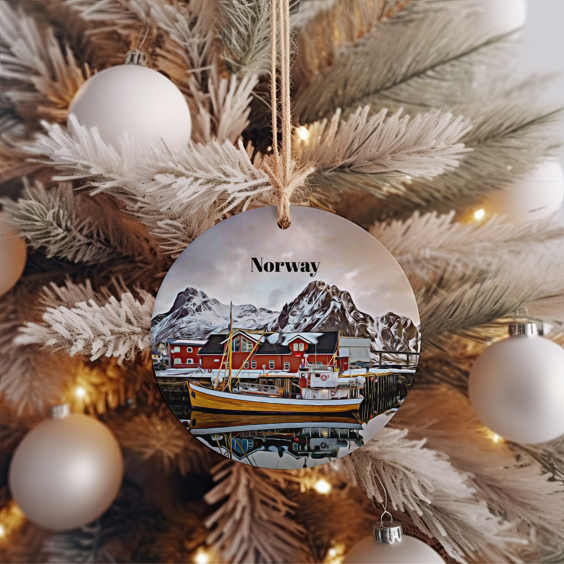 Norway Christmas Ornament, Christmas Gift, Norway Gift, Norway Travel, Christmas Decor, Norway Souvenir, Travel Gift, Tree Ornaments