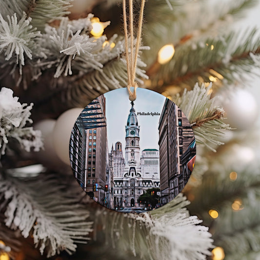 Philadelphia Christmas Ornament, Christmas Gift, Philadelphia Gift, Philadelphia Travel, Christmas Decor, Philadelphia Souvenir, Travel Gift