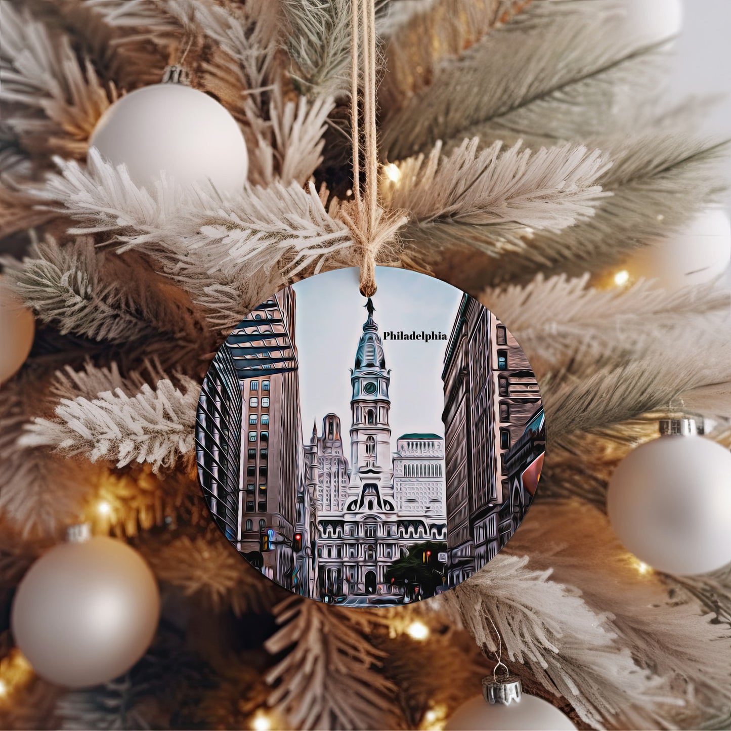 Philadelphia Christmas Ornament, Christmas Gift, Philadelphia Gift, Philadelphia Travel, Christmas Decor, Philadelphia Souvenir, Travel Gift