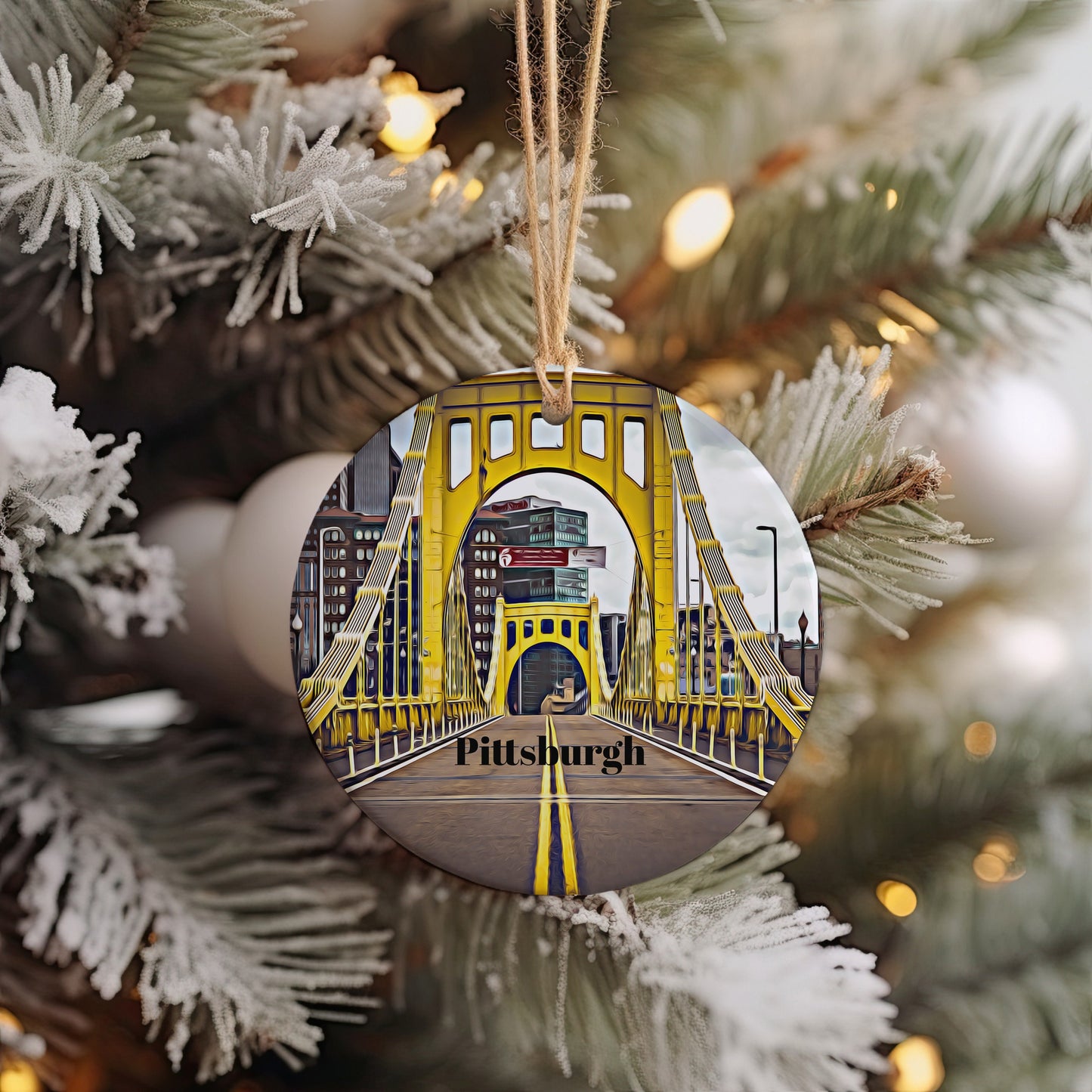 Pittsburgh Ornament, Christmas Ornament, Pittsburgh Gift, Christmas Gift, Pittsburgh Christmas, Pittsburgh, Pittsburgh Travel