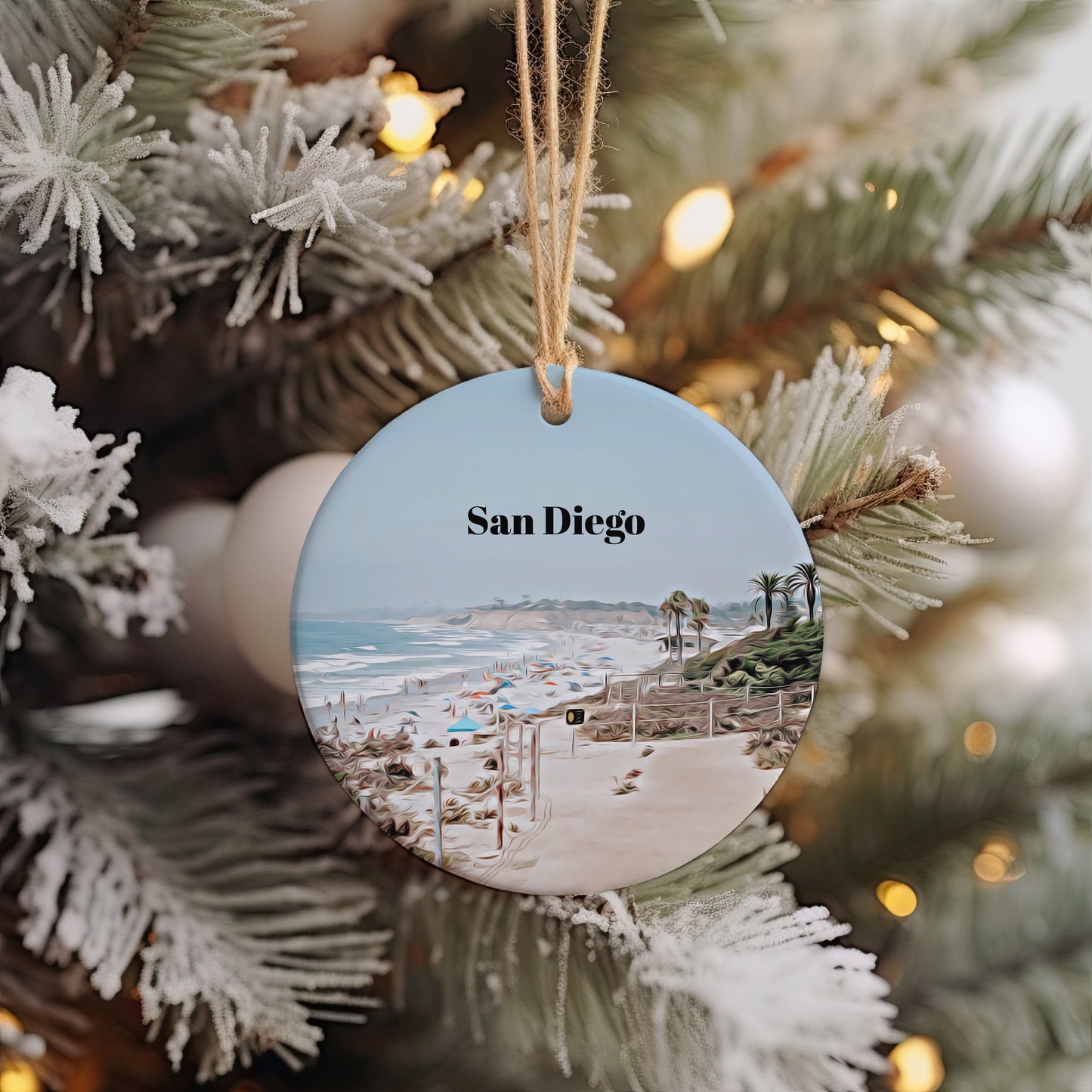 San Diego Ornament, Christmas Ornament, San Diego Gift, Christmas Gift, Christmas Decor, San Diego Souvenir, San Diego Travel, Travel Gift