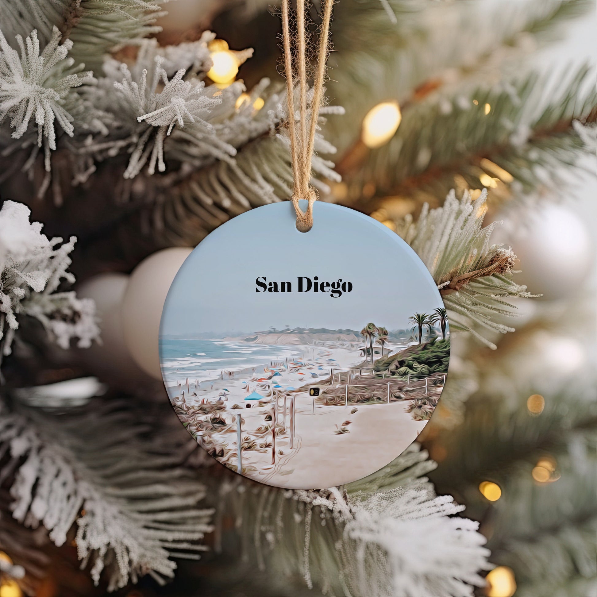 San Diego Ornament, Christmas Ornament, San Diego Gift, Christmas Gift, Christmas Decor, San Diego Souvenir, San Diego Travel, Travel Gift
