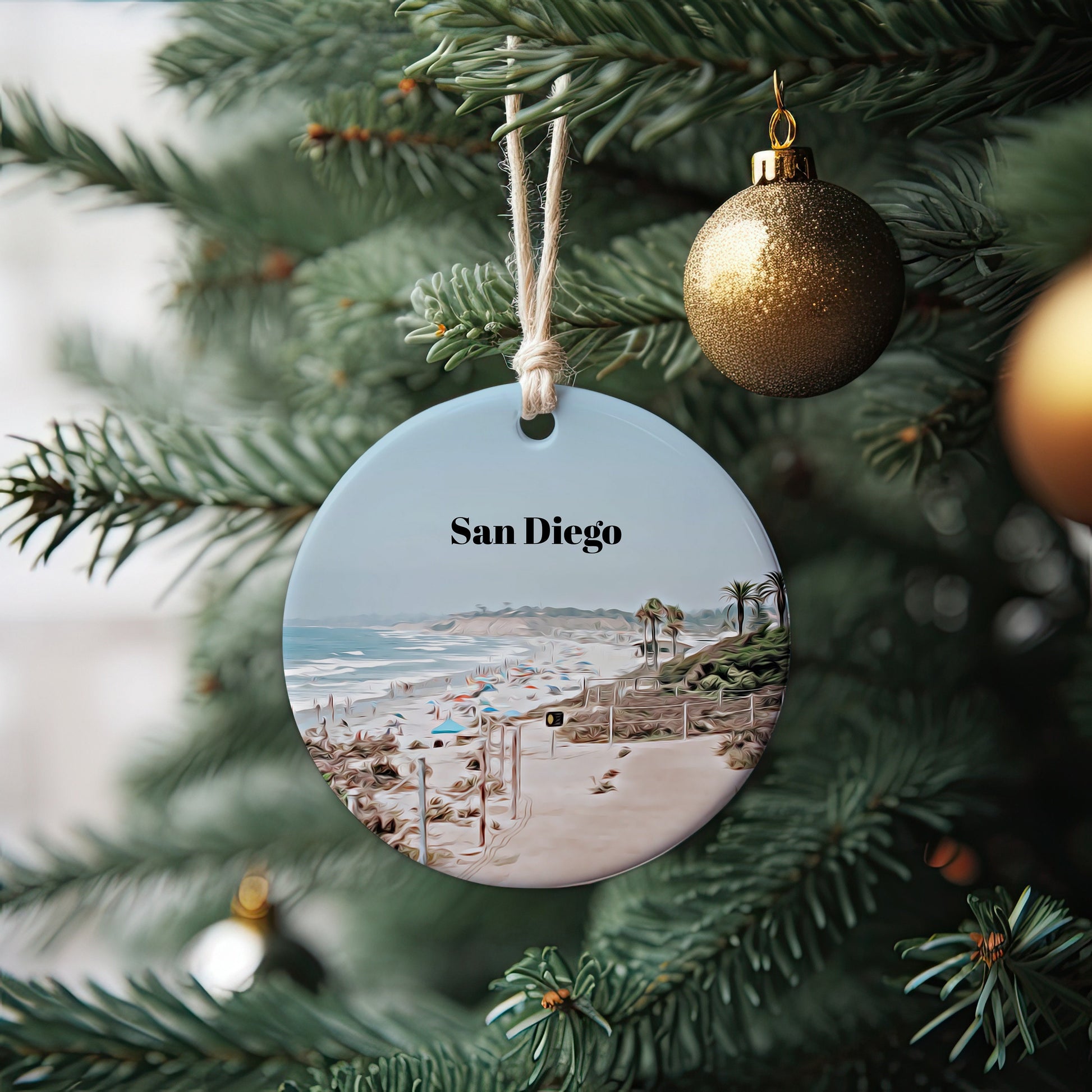 San Diego Ornament, Christmas Ornament, San Diego Gift, Christmas Gift, Christmas Decor, San Diego Souvenir, San Diego Travel, Travel Gift