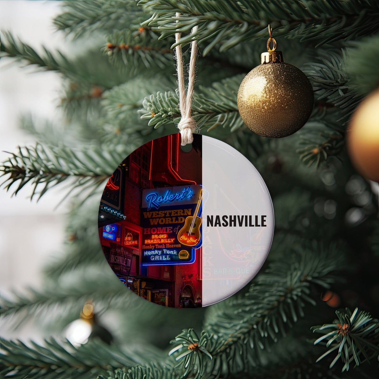 Nashville Ornament, Christmas Ornament, Nashville Gift, Christmas Gift, Christmas Decor, Nashville Souvenir, Nashville Travel, Travel Gift