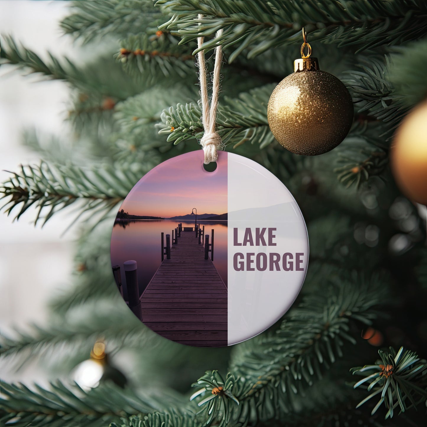 Lake George Ornament, Christmas Ornament, Lake George Gift, Christmas Gift, Lake George Christmas, Lake George, Lake George Travel