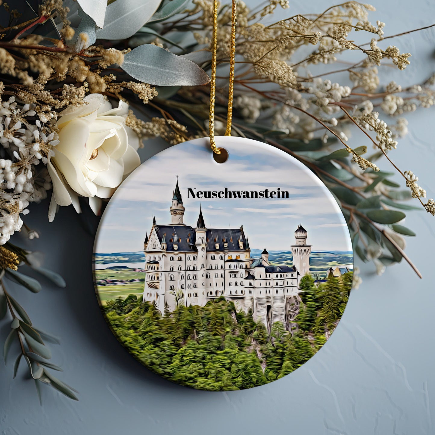 Neuschwanstein Christmas Ornament, Christmas Gift, Neuschwanstein Gift, Neuschwanstein Travel, Christmas Decor, Neuschwanstein Souvenir