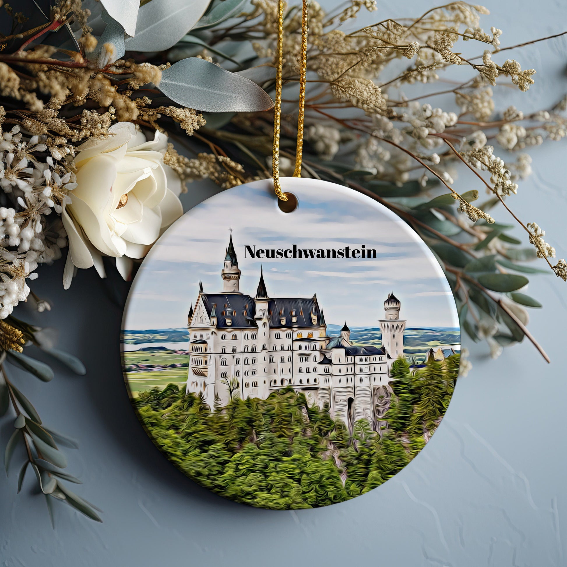Neuschwanstein Christmas Ornament, Christmas Gift, Neuschwanstein Gift, Neuschwanstein Travel, Christmas Decor, Neuschwanstein Souvenir