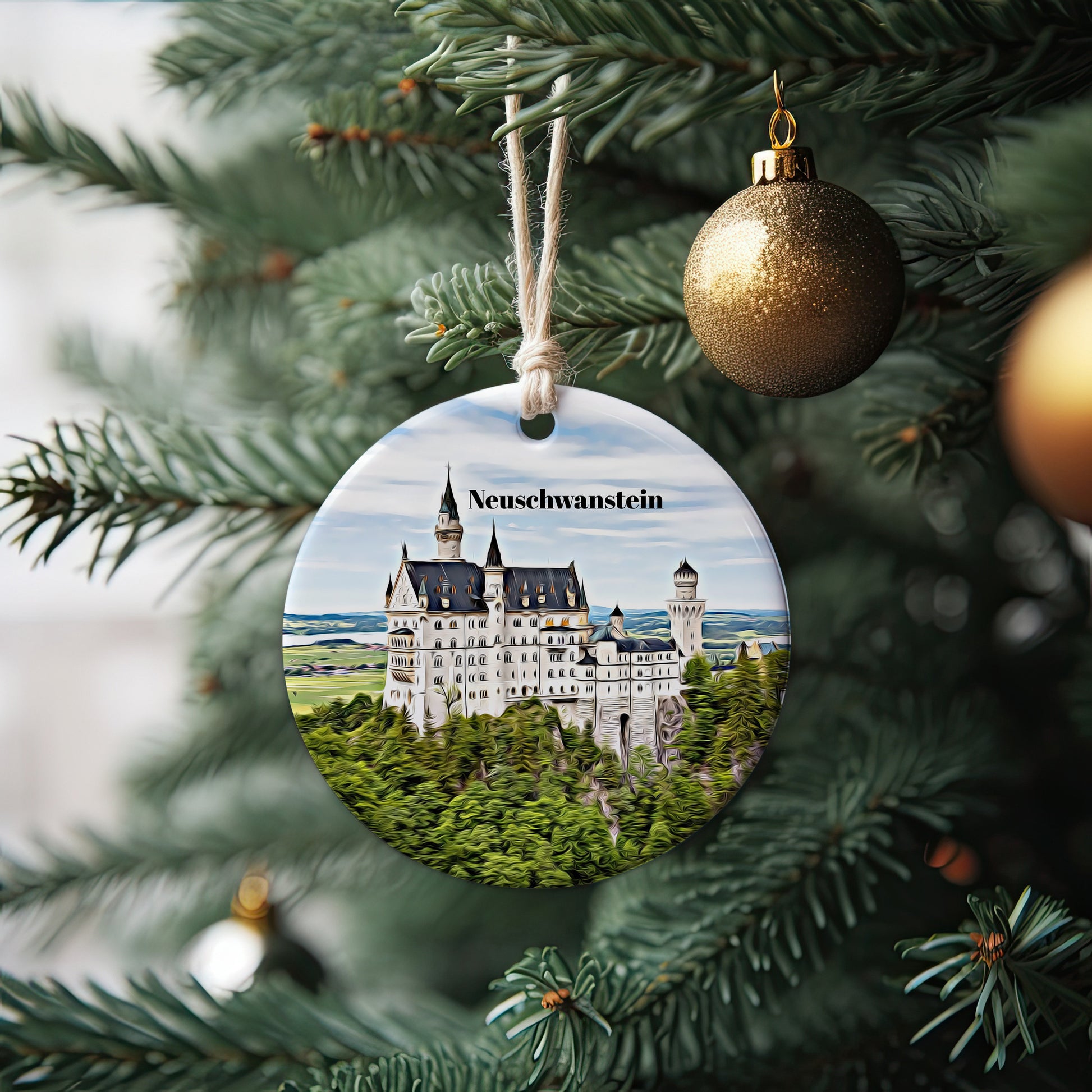 Neuschwanstein Christmas Ornament, Christmas Gift, Neuschwanstein Gift, Neuschwanstein Travel, Christmas Decor, Neuschwanstein Souvenir