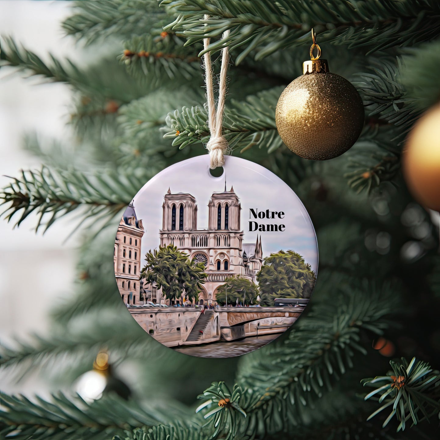 Notre Dame Ornament, Christmas Ornament, Notre Dame Gift, Christmas Gift, Notre Dame Christmas, Notre Dame, Notre Dame Travel