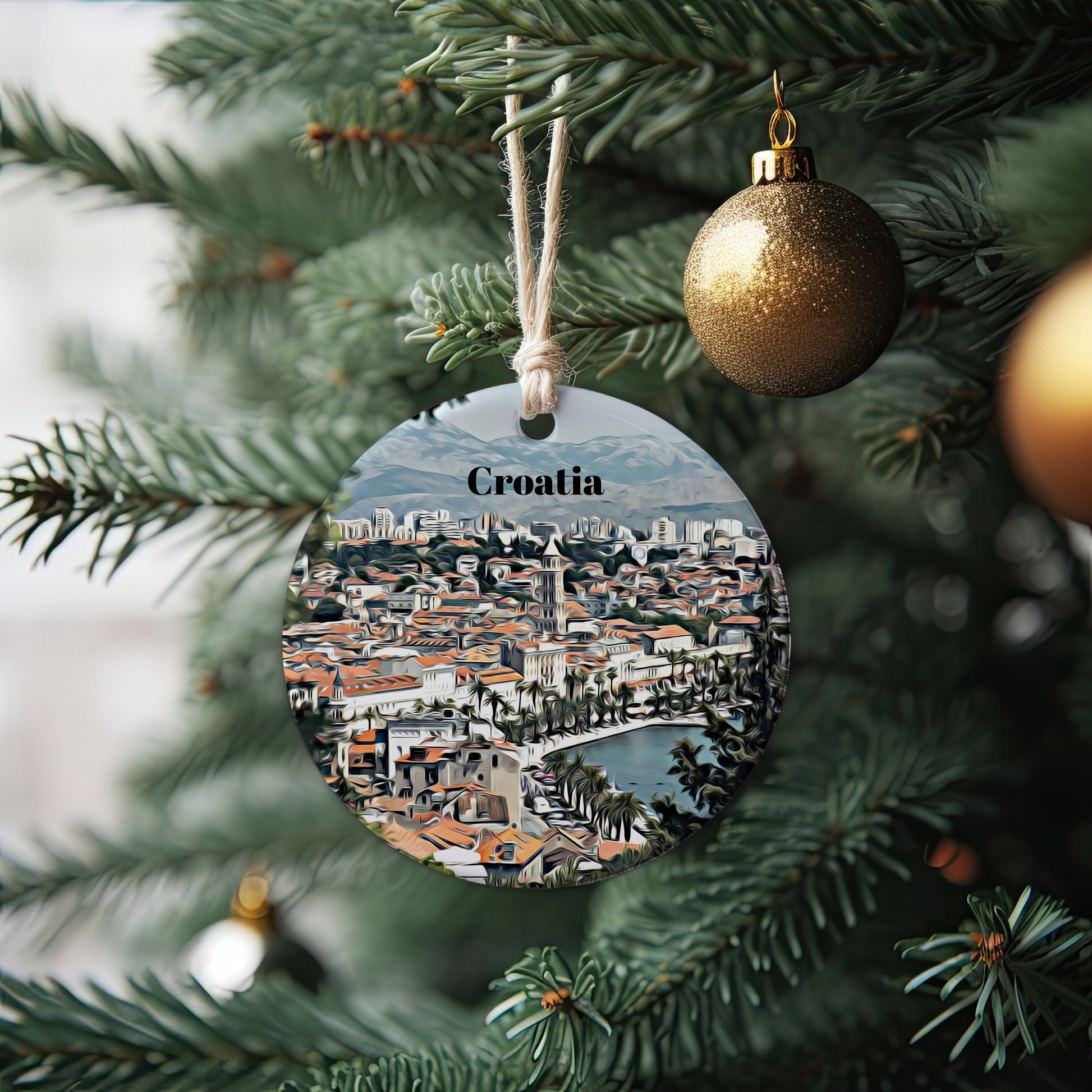 Croatia Ornament, Christmas Ornament, Croatia Gift, Christmas Gift, Christmas Decor, Croatia Souvenir, Croatia Travel, Travel Gift