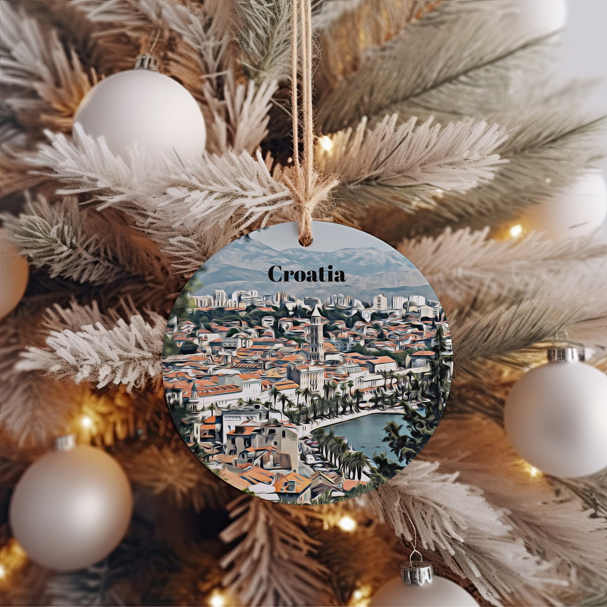 Croatia Ornament, Christmas Ornament, Croatia Gift, Christmas Gift, Christmas Decor, Croatia Souvenir, Croatia Travel, Travel Gift