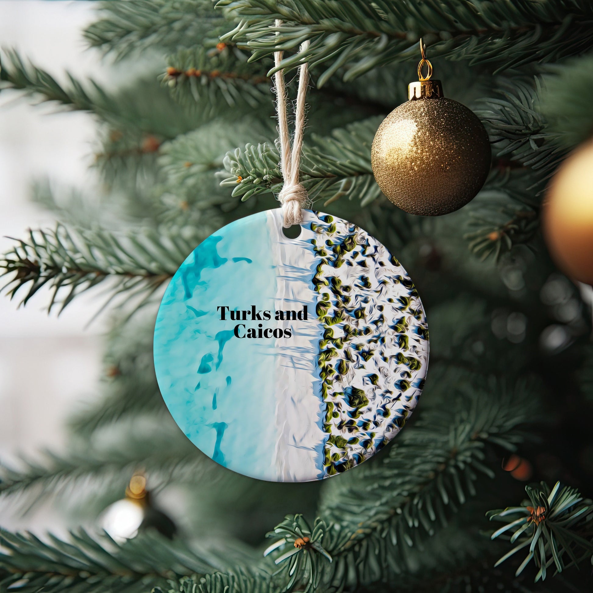 Turks and Caicos Christmas Ornament, Christmas Gift, Turks and Caicos Gift, Turks and Caicos Travel, Christmas Decor