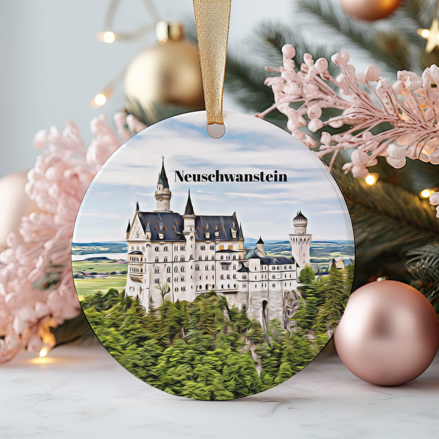 Neuschwanstein Christmas Ornament, Christmas Gift, Neuschwanstein Gift, Neuschwanstein Travel, Christmas Decor, Neuschwanstein Souvenir