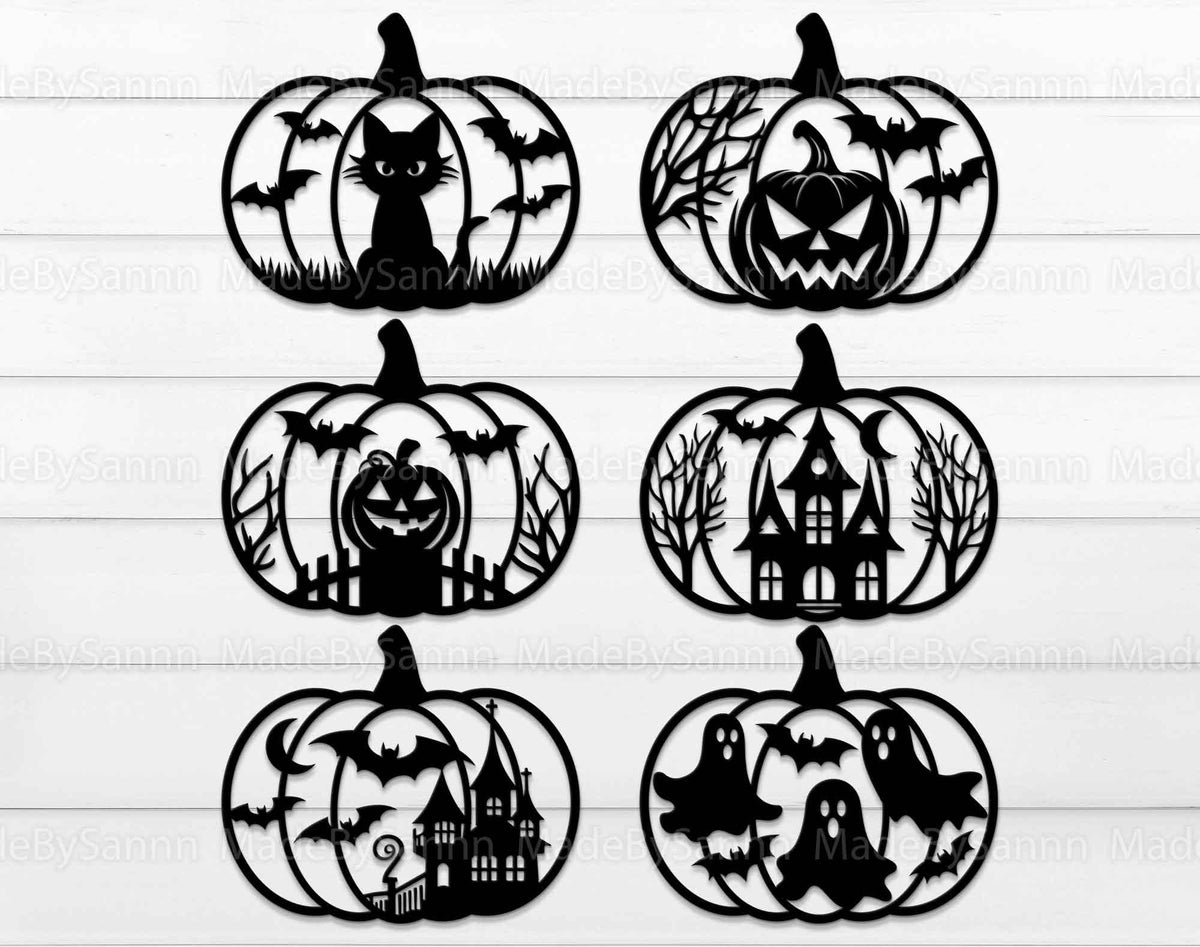 Halloween Pumpkin Bundle Svg, Pumpkins svg, Halloween Decor svg, Pumpkin Laser Cut Files, Halloween svg, Spooky  Svg, Black Cat Svg
