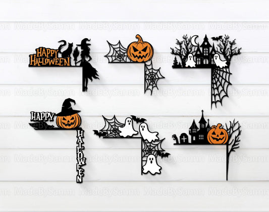 Halloween Door Corner Svg, Halloween Door Trim svg, Spooky House Svg, Halloween Home Decor, Halloween Door Hanger svg,  Halloween