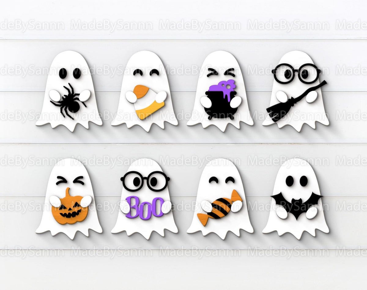 Cute Ghosts Bundle SVG, Halloween svg, Ghost Bundle svg, Halloween Laser Cut Files,  Halloween Bundle Svg, Halloween sign cut file