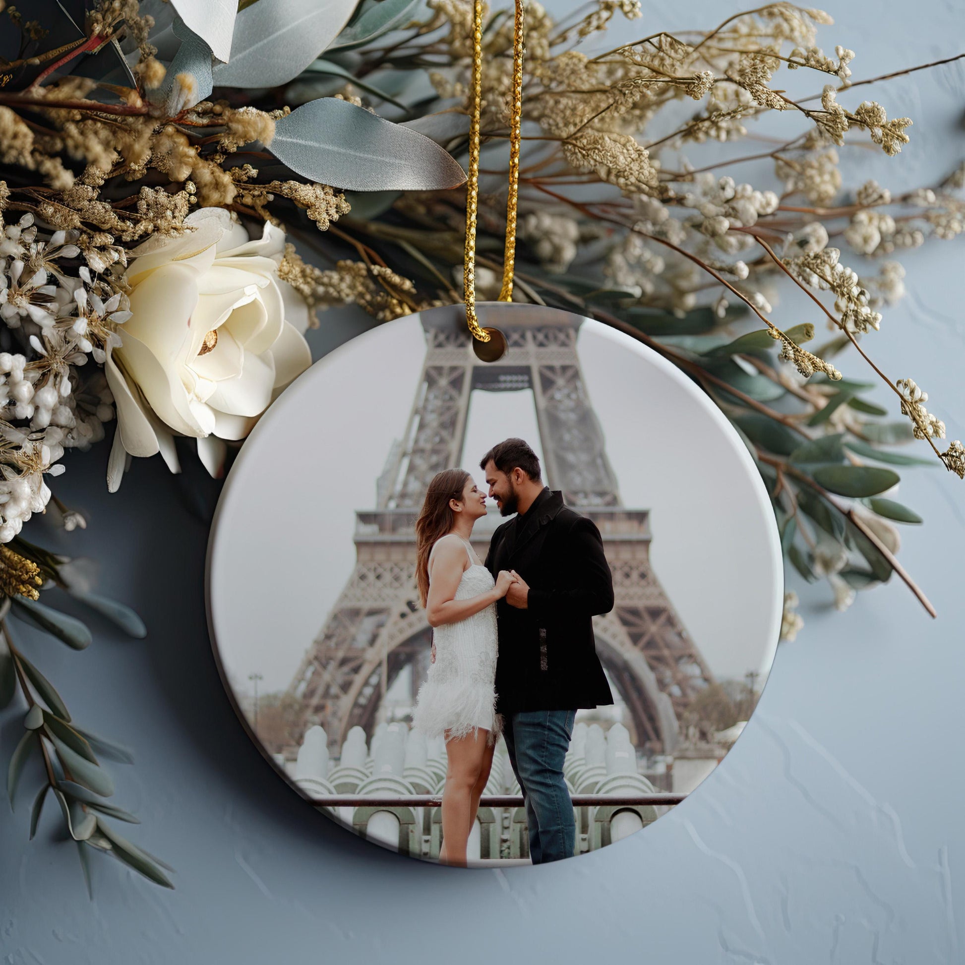 Photo Christmas Ornament, Personalized Picture Ornament, Custom Holiday Keepsake, Ceramic