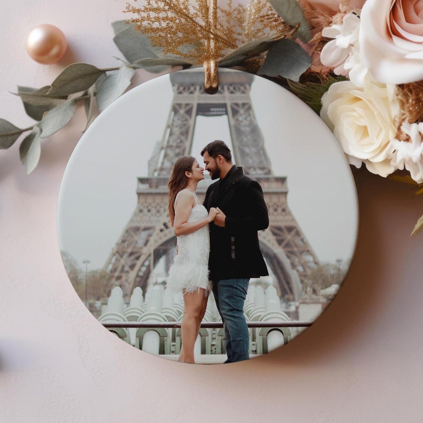 Photo Christmas Ornament, Personalized Picture Ornament, Custom Holiday Keepsake, Ceramic