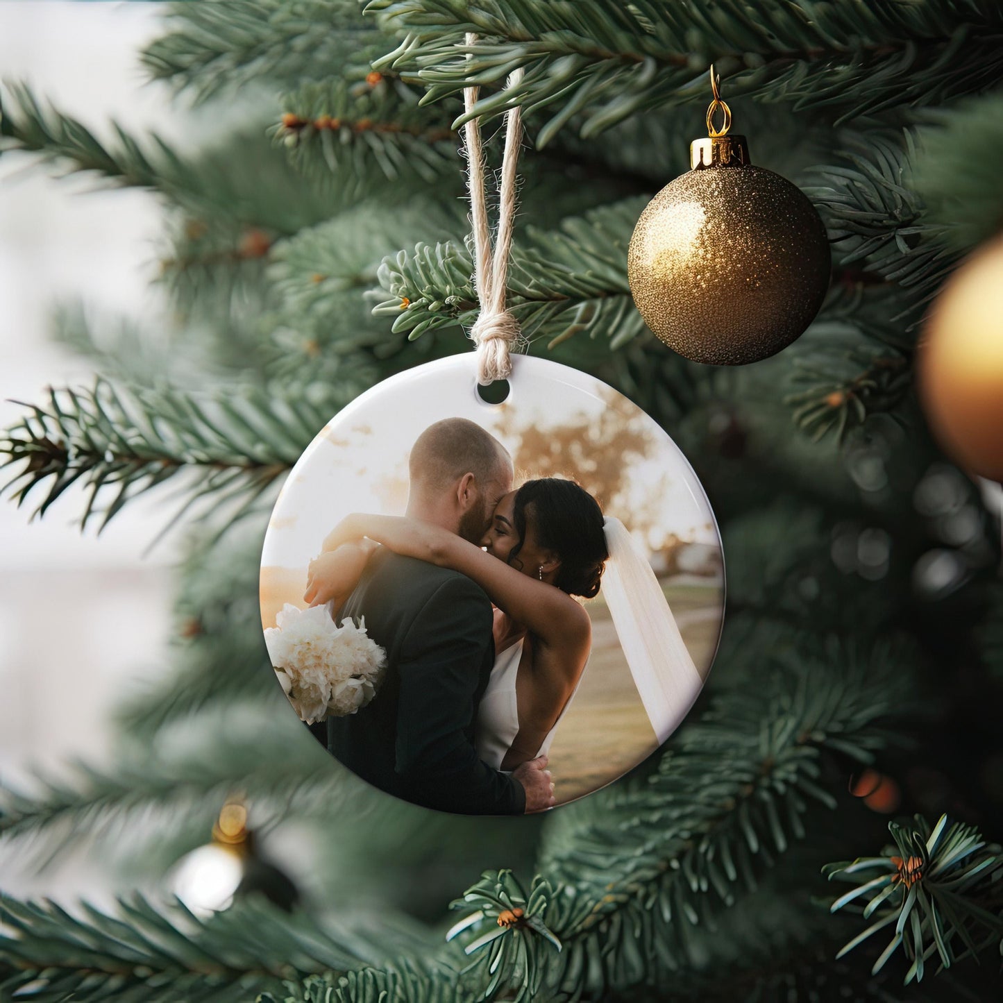 Photo Ornament, Personalized Christmas Ornament, First Christmas, Married Gift, Custom Photo, Photo Gift, Personalized Christmas Gift
