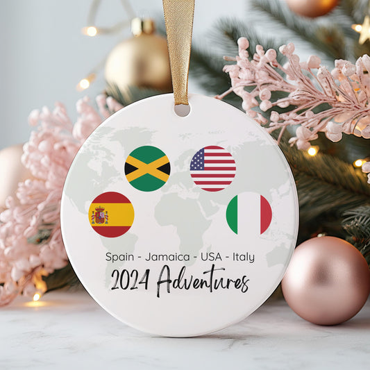 Travel Adventure Ornament, Traveling Christmas Ornament, Travel Ornament Gift, Travel Gift, Christmas Gift, Gift Exchange, Traveler's Gift