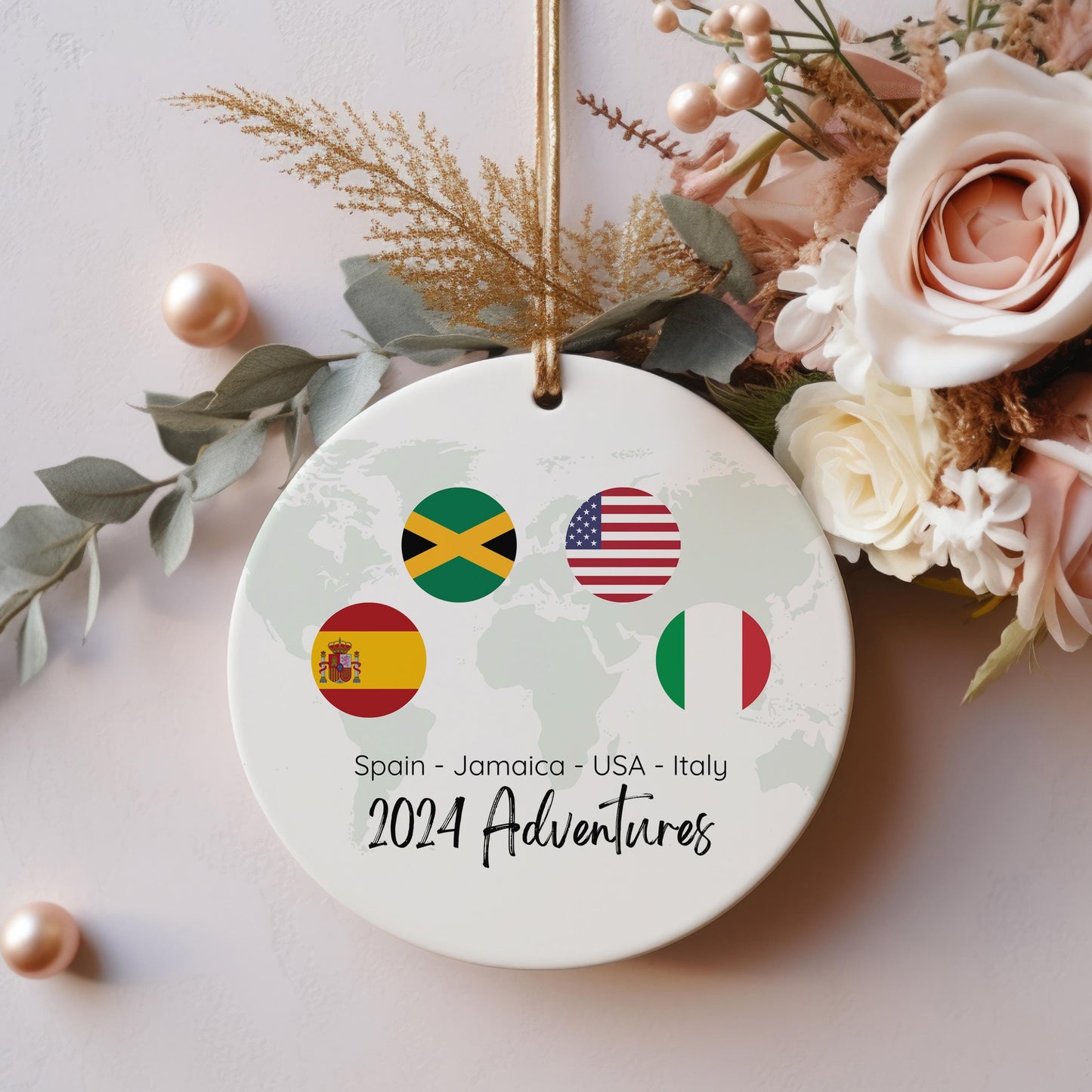 Travel Adventure Ornament, Traveling Christmas Ornament, Travel Ornament Gift, Travel Gift, Christmas Gift, Gift Exchange, Traveler's Gift