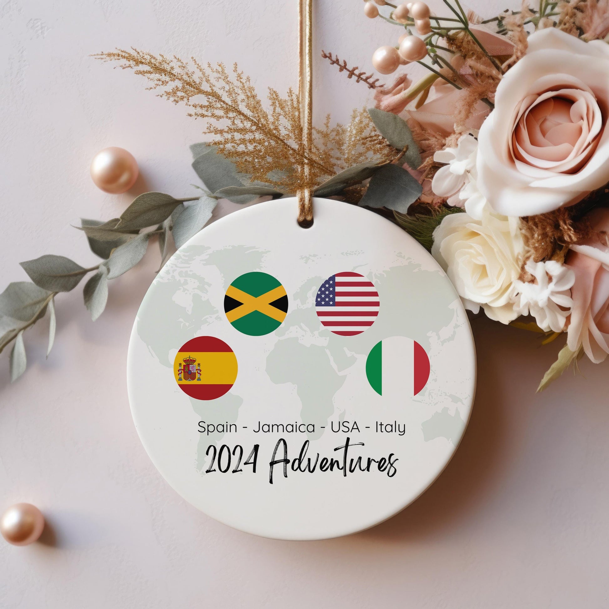 Travel Adventure Ornament, Traveling Christmas Ornament, Travel Ornament Gift, Travel Gift, Christmas Gift, Gift Exchange, Traveler's Gift