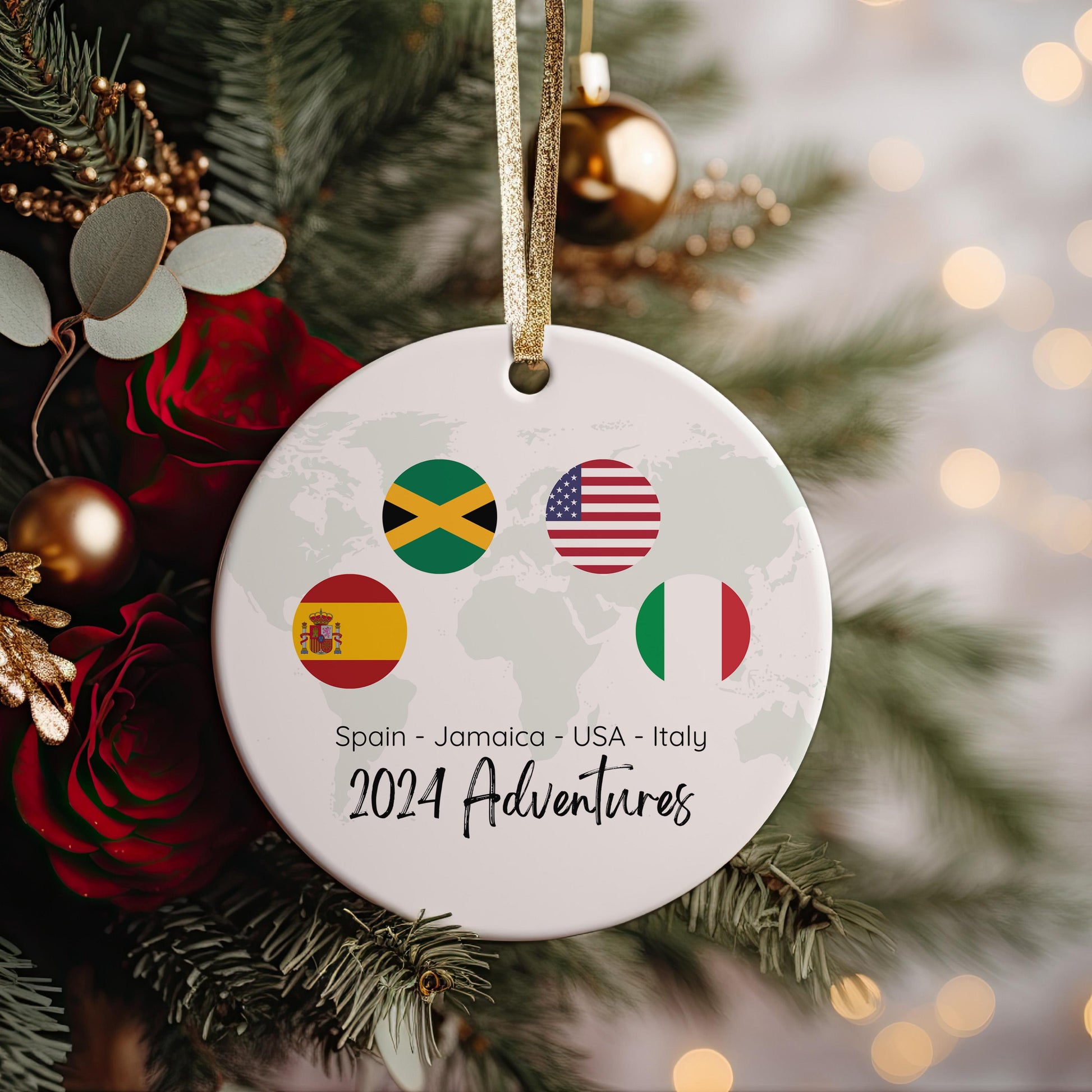 Travel Adventure Ornament, Traveling Christmas Ornament, Travel Ornament Gift, Travel Gift, Christmas Gift, Gift Exchange, Traveler's Gift