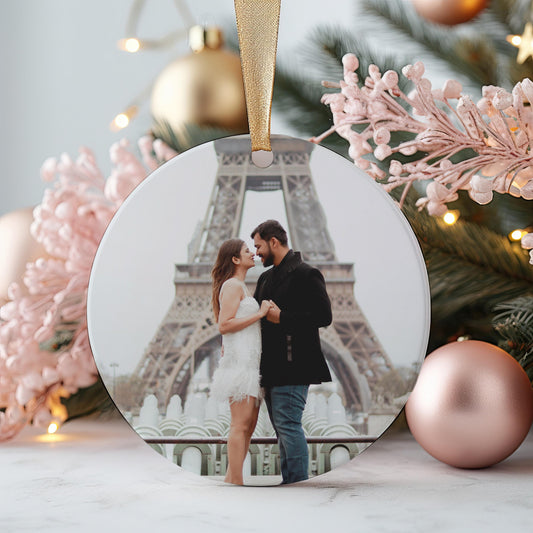 Photo Christmas Ornament, Personalized Picture Ornament, Custom Holiday Keepsake, Ceramic