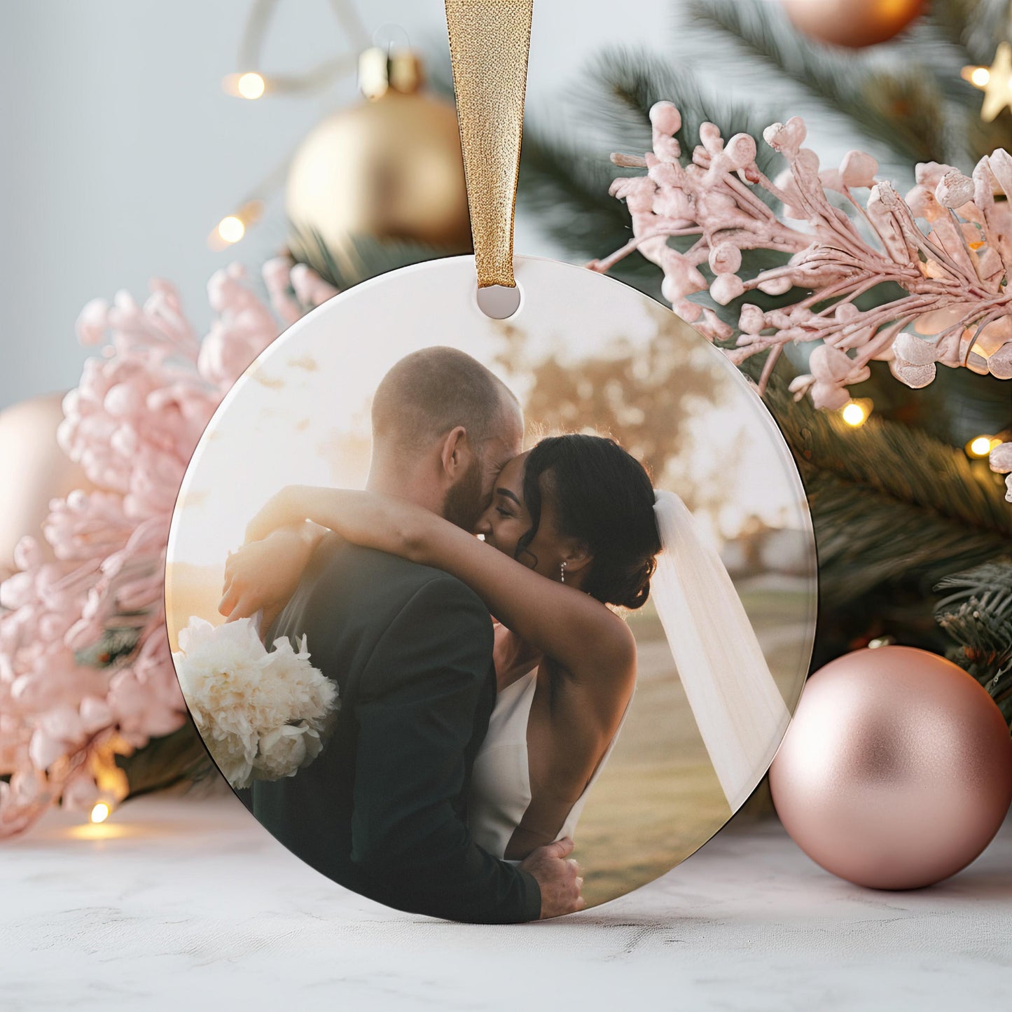 Photo Ornament, Personalized Christmas Ornament, First Christmas, Married Gift, Custom Photo, Photo Gift, Personalized Christmas Gift