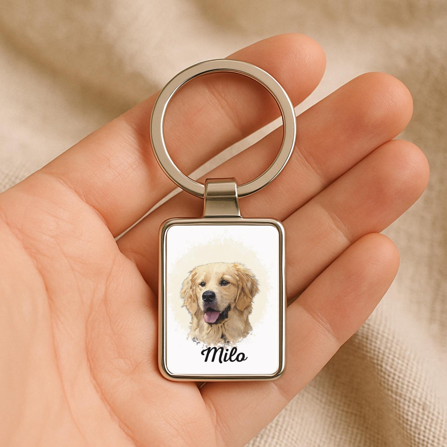Personalized Pet Keychain, Custom Pet Keychain, Watercolor Pet Portrait, Pet Memorial Gift, Dog Keychain, Gift for Pet Lovers, Pet Gift