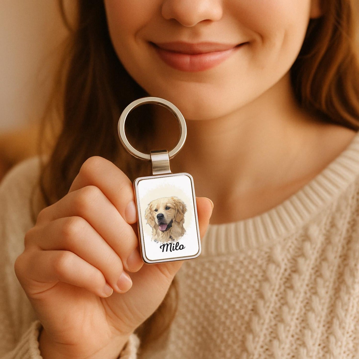 Personalized Pet Keychain, Custom Pet Keychain, Watercolor Pet Portrait, Pet Memorial Gift, Dog Keychain, Gift for Pet Lovers, Pet Gift