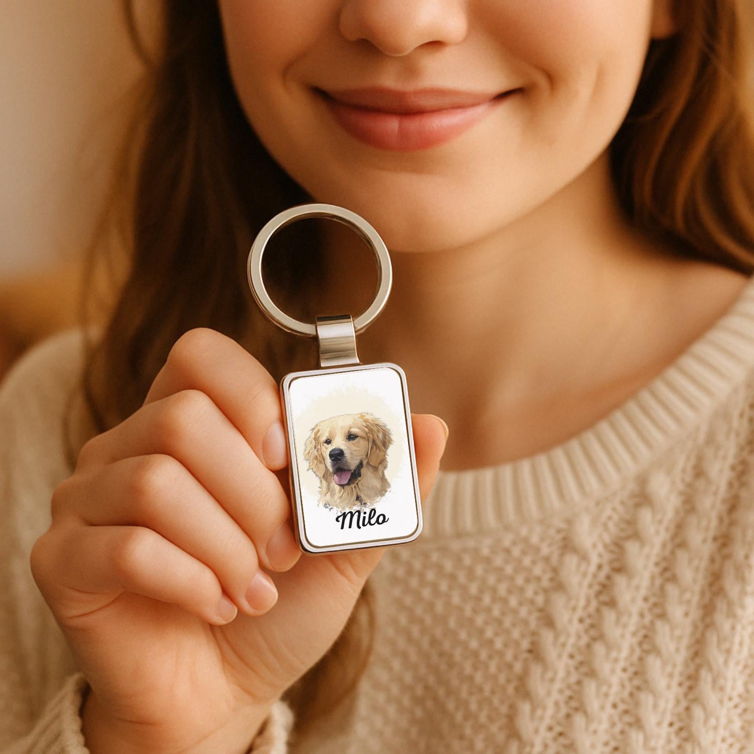 Personalized Pet Keychain, Custom Pet Keychain, Watercolor Pet Portrait, Pet Memorial Gift, Dog Keychain, Gift for Pet Lovers, Pet Gift