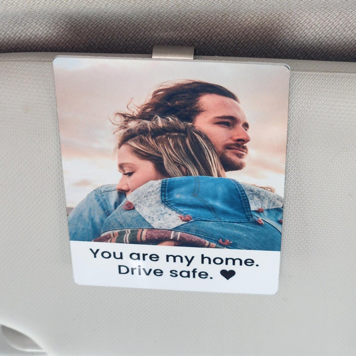Custom Photo Car Visor Clip, New Driver Gift, Metal Picture Frame, Anniversary Gift for Him, First Car Keepsake, Unique Gift for Him/Her