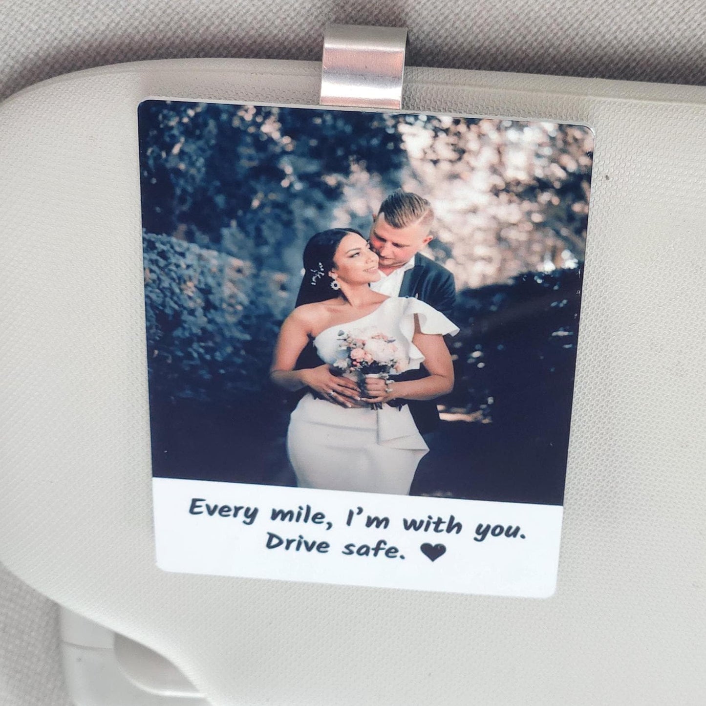 Custom Photo Car Visor Clip, New Driver Gift, Metal Picture Frame, Anniversary Gift for Him, First Car Keepsake, Unique Gift for Him/Her