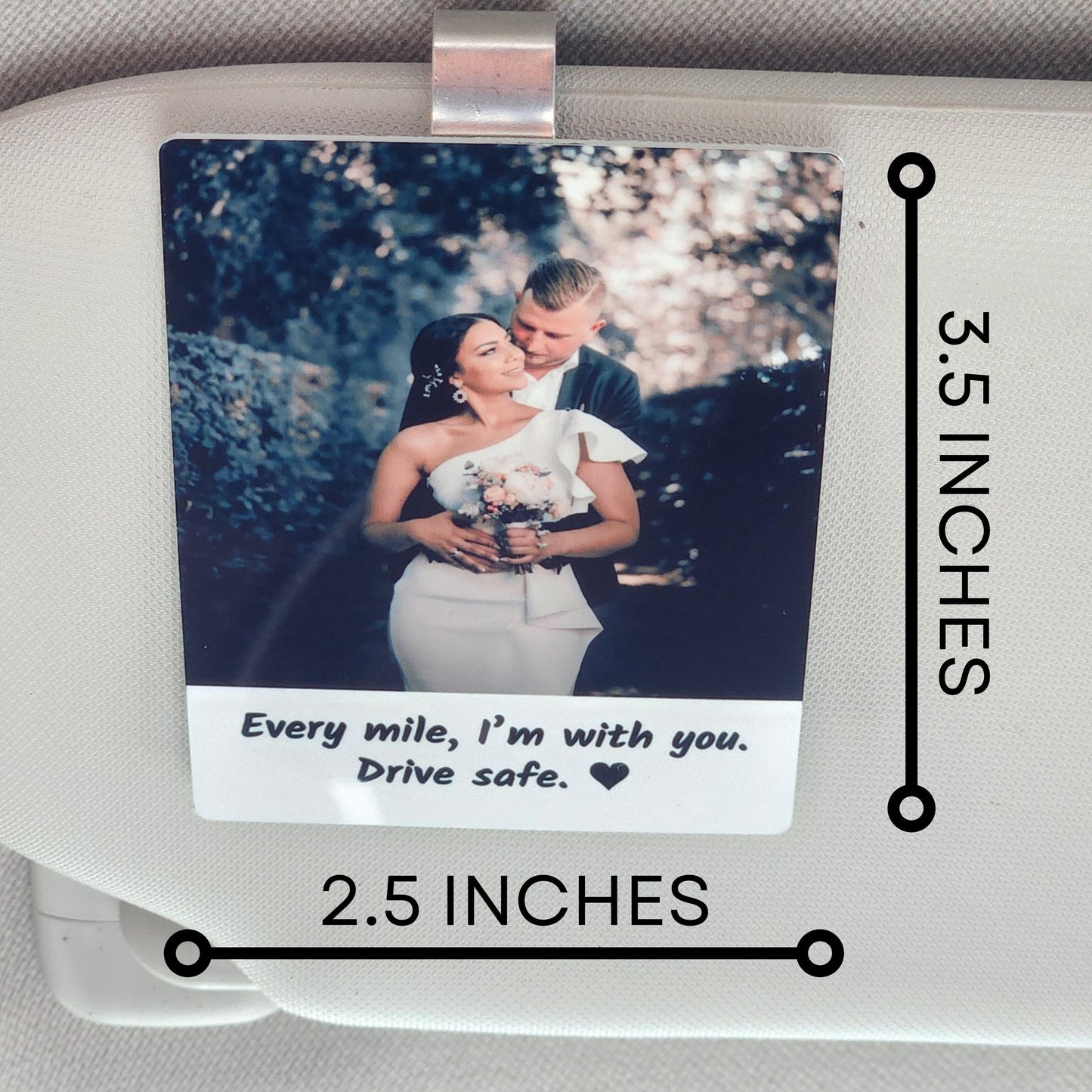 Valentine's Gift for Him, Gift For Husband, Personalized Car Visor Clip Photo, Custom Drive Safe Visor Frame, Unique Couples Gift