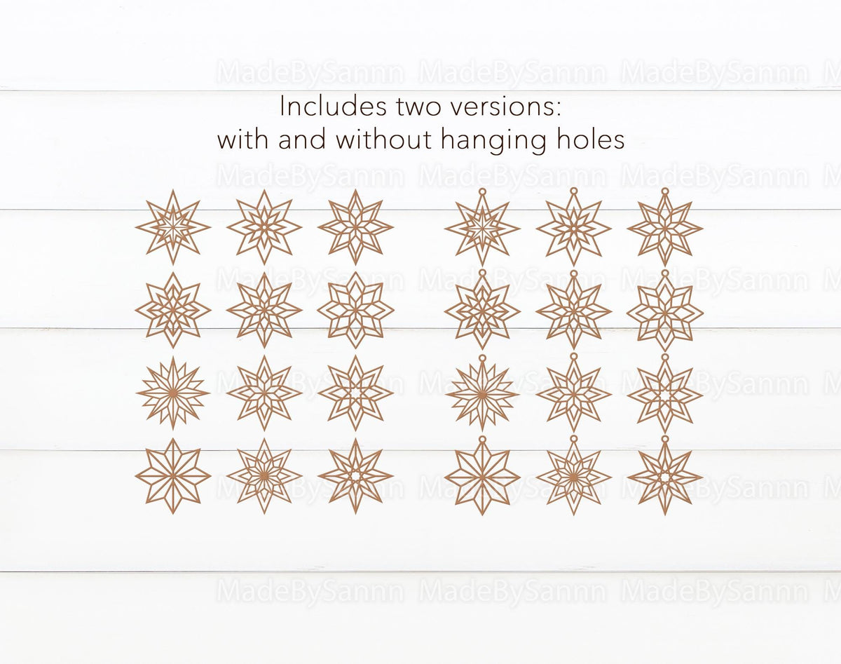 Christmas Stars Bundle Svg, Star Ornaments Svg, Christmas Star Svg, Laser Cut Files, Christmas Svg, Christmas Glowforge File, Xmas Decor