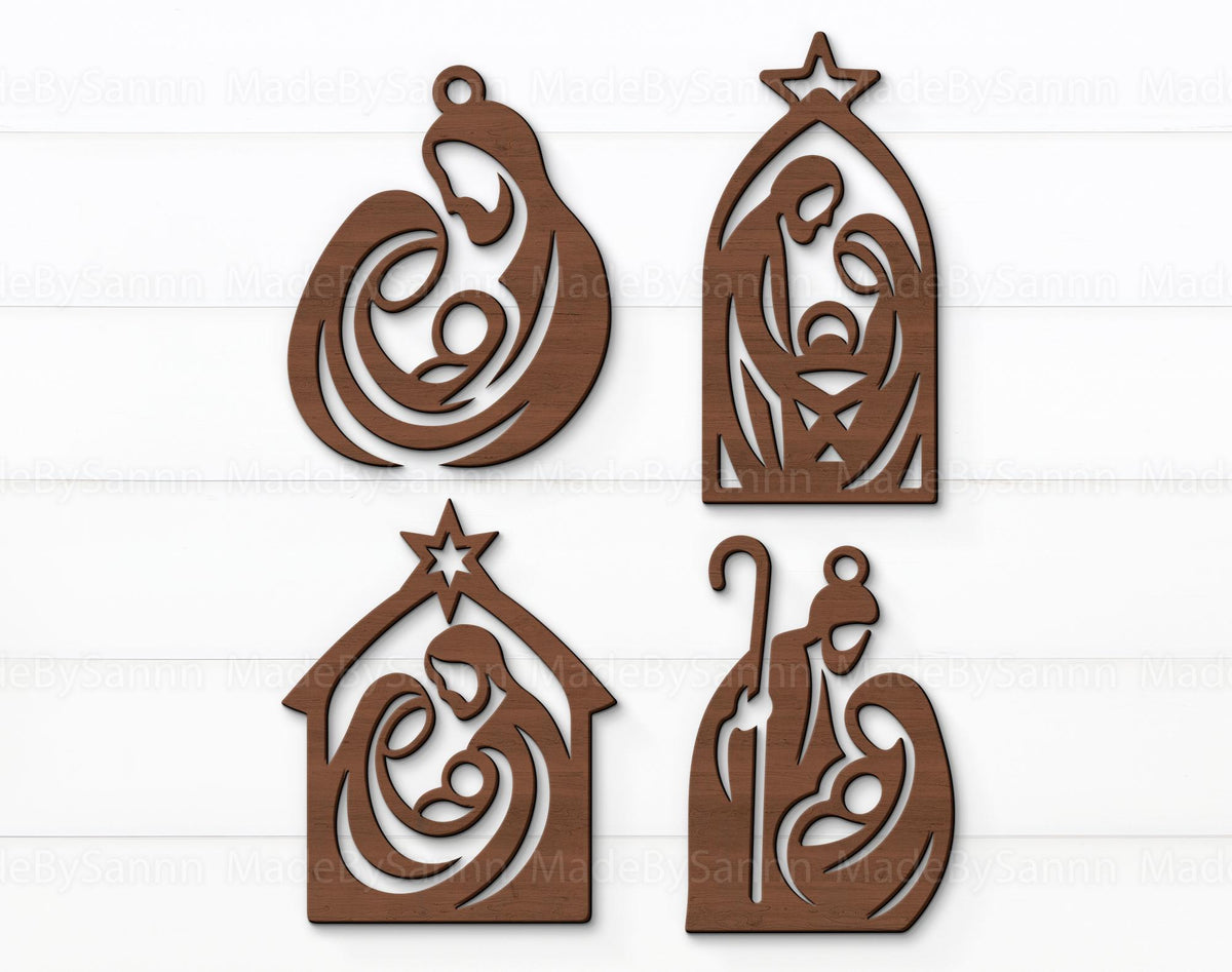 Christmas Nativity Ornaments SVG, Holy Family Svg, Nativity Scene Svg, Christmas  File, Religious Ornaments Svg, Laser Cut File
